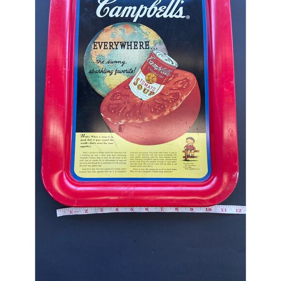 RED VINTAGE 1994 CAMPBELL'S SERVING TRAY TOMATO SOUP ADVERTISING PRE-OWNED - Picture 9 of 11